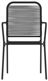 Set mobili da pranzo per giardino 7 pz nero