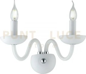 Applique a parete alfiere bianca e cromo 2 luci attacco e14 12x23x26cm