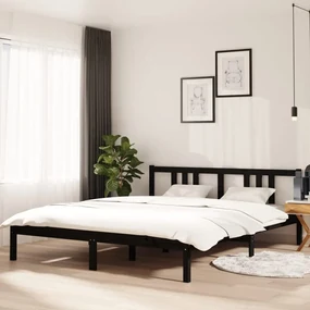 Giroletto Nero İn Legno Massello 160x200 Cm /
