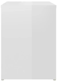 Comodini 2 pz bianco lucido 40x30x40 cm in legno multistrato