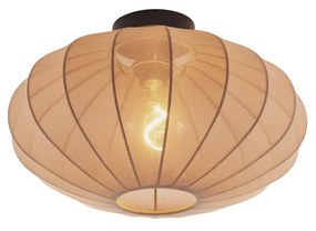 Lampada da soffitto Japandi marrone con paralume in tessuto - Bida