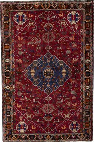 Shiraz Tappeto persiano 230x150 Rosso (Iran) Annodato A Mano