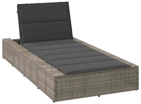 Lettino Prendisole Con Cuscino Galleggiante Grigio Polyrattan /
