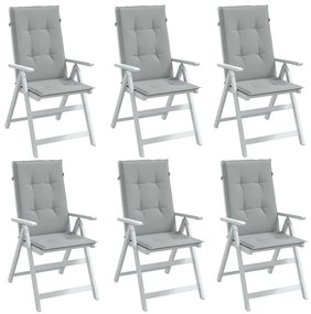Cuscini Sedia Schiena Alta 6 Grigio Mélange 120x50x4 Tessuto /