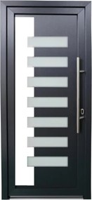 Portoncino d'ingresso 20022 L 80 x H 210 cm in PVC antracite, apertura spingere a sinistra, falso telaio non incluso