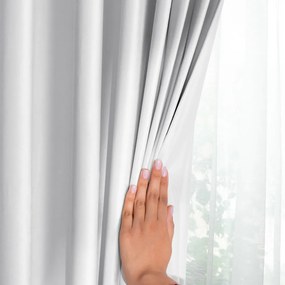 Tenda parzialmente oscurante bianca in velluto 140x245 cm Pleat – Restilo