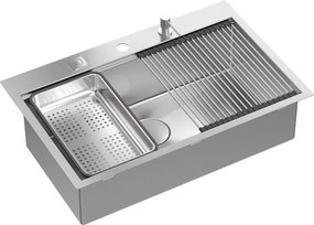 Lavello in acciaio  BURT 110 WORKSTATION BRUSH NICKEL