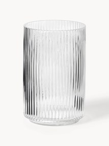 Vaso decorativo in vetro soffiato millerighe Carlo, alt. 20 cm