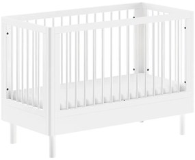 Lettino bianco in faggio massiccio con altezza regolabile 60x120 cm Forrest – Vipack