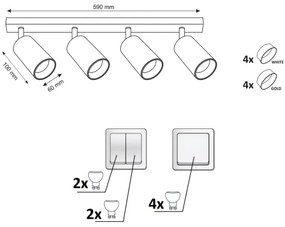 Faretto MARIBEL 4xGU10/10W/230V bianco
