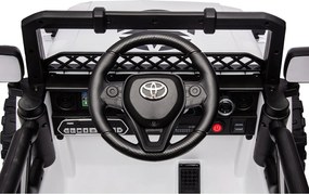 Macchina Elettrica per Bambini Fuoristrada Toyota Fj Cruiser 12V Telecomando Ruote in Gomma e Sedile in Pelle Bianco...