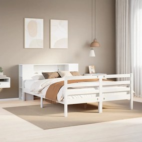 Letto libreria senza materasso bianco 150x200 cm legno di pino