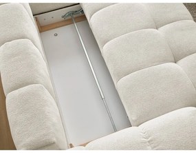 Divano angolare bianco allungabile e con contenitore (penisola a destra/a L) con rivestimento in ciniglia Everest – Bobochic Paris