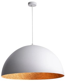 Lampadario a sospensione con filo SFERA 1xE27/60W/230V diametro 35 cm bianco/rame