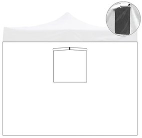 Telo laterale 3x2mt bianco impermeabile con finestra per gazebo richiudibile MARKET-PRO