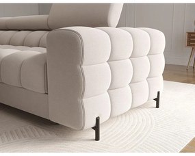 Divano angolare beige allungabile/con contenitore (con penisola a sinistra/con chaise lounge) e rivestimento in velluto Felro – ELTAP