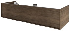 Mobile da bagno sospeso sotto lavabo L 135 x H 32 x P 48 cm noce satinato, 2 cassetti SENSEA Neo Frame