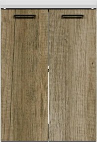 Mobile da bagno a terra L 60 x H 82.5 x P 60 cm marrone opaco, 2 ante COLAVENE Large