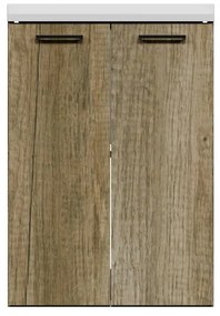 Mobile da bagno sotto lavabo COLAVENE Large marrone opaco L 60 x H 82.5 x P 60 cm 2 ante, lavabo non incluso