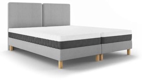 Letto matrimoniale imbottito grigio chiaro con griglia 160x200 cm Lotus - Mazzini Beds