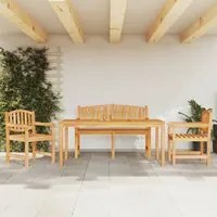 Set da Pranzo per Giardino 4 pz in Legno Massello di Teak 3157944