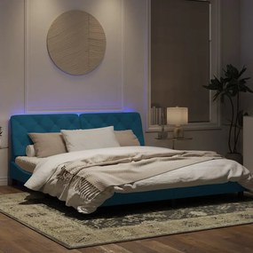 Giroletto con luci led blu 180x200 cm in velluto