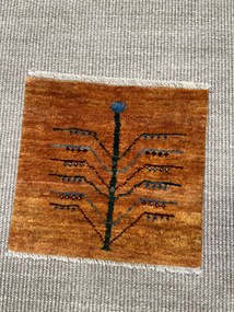 Gabbeh Tappeto persiano 40 x 40 Giallo (Iran) Annodato A Mano