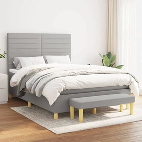 Giroletto A Molle Con Materasso Grigio Chiaro 140x200cm Tessuto /
