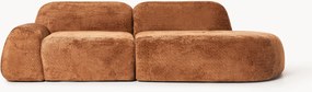 Chaise longue componibile 3 posti in teddy bouclé Wolke