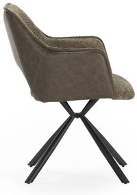 Set di sedie da pranzo verde in imbottito con braccioli 2 pz Mariel – Marckeric