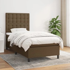 Giroletto A Molle Con Materasso Marrone Scuro 90x190cm Tessuto /