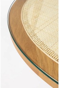 Tavolino da salotto rotondo di colore naturale in vetro ø 70 cm Haru – White Label