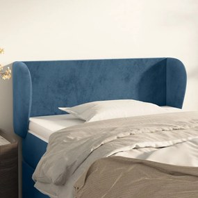 Testiera Ad Orecchio Blu Scuro 93x23x78/88 Cm İn Velluto /