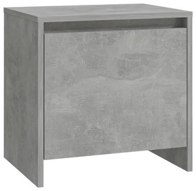 Comodino grigio cemento 45x34x44,5 cm in truciolato