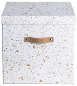 Scatola portaoggetti in oro e bianco Logan - Bigso Box of Sweden