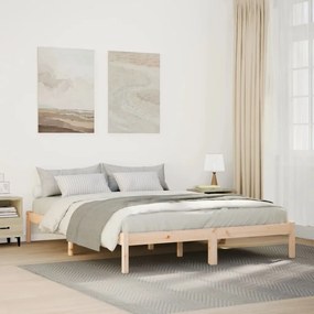 Letto Extra Lungo Senza Materasso 140x210 Cm İn Legno Di Pino /