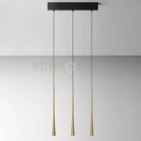 Dafne s/3p - lampadario a sospensione lineare 3 luci led 3000k 612l...