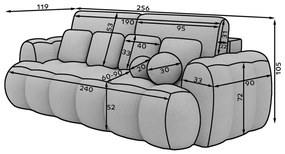 Divano beige allungabile con rivestimento in bouclé 256 cm Cotonn – ELTAP