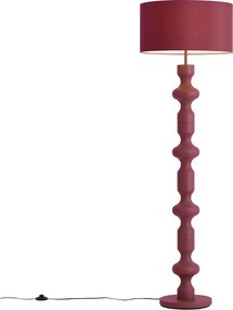 Lampada da terra retrò color prugna con paralume in tessuto 160 cm - Captain