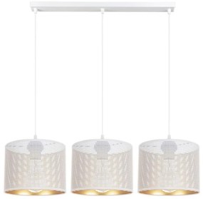 Lampadario a sospensione con filo ALDO 3xE27/60W/230V bianco