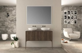 Mobile da bagno sotto lavabo BADEN HAUS DOMINO noce L 120 x H 43 x P 46 cm 2 cassetti, lavabo non incluso