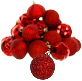 Retlux - Set di addobbi natalizi 30 pezzi rossi