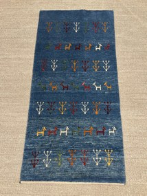 Gabbeh Tappeto persiano 140x70 Blu (Iran) Annodato A Mano