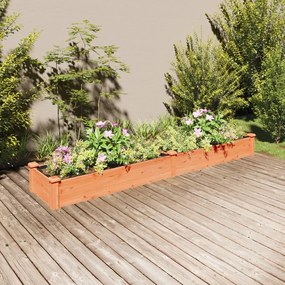 Fioriera Giardino Fodera Marrone 240x45x25 Cm Massello Abete /