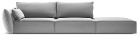 Divano grigio chiaro con penisola a sinistra con rivestimento in velluto 264 cm Vanda – Mazzini Sofas