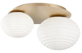 Plafoniera glamour Ripple 2 x E27 dorato Ø 45 cm