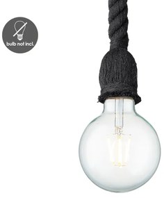Lampadario a sospensione con filo LEONARDO ROPE 1xE27/10W/230V nero
