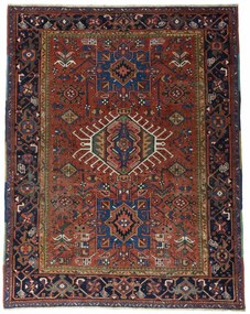 Heriz Tappeto 160x200 Rosso (Iran) Annodato A Mano
