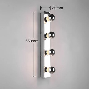 Lampada da parete in argento lucido Theatro - Trio