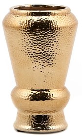 Vaso coppa dorato con anello in ceramica 24x15 cm